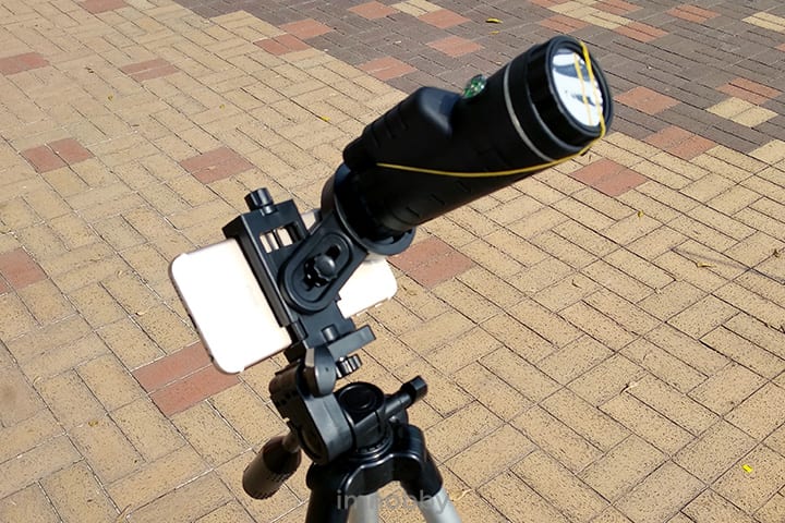 使用巴德膜、手機和小型望遠鏡拍攝日食